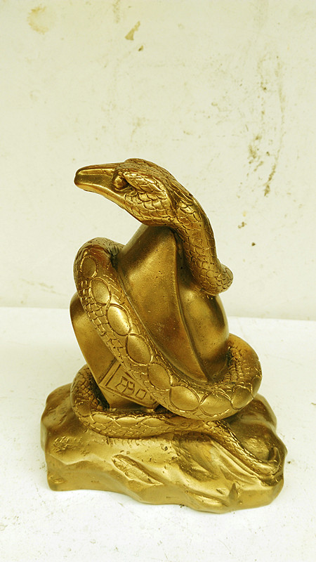 纯黄铜十二生肖吉祥物元宝福蛇铜蛇摆件元宝蛇家居工艺品摆件