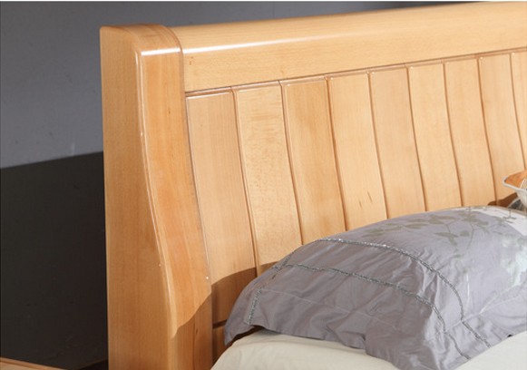 实木家具榉木实木床 双人床 1.5米1.8米  简约 坚韧耐用品质保证