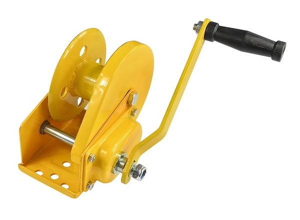 倍力得手摇绞盘 1200磅 刹车绞盘 卷扬机 无绳索绞盘架 黄色喷塑