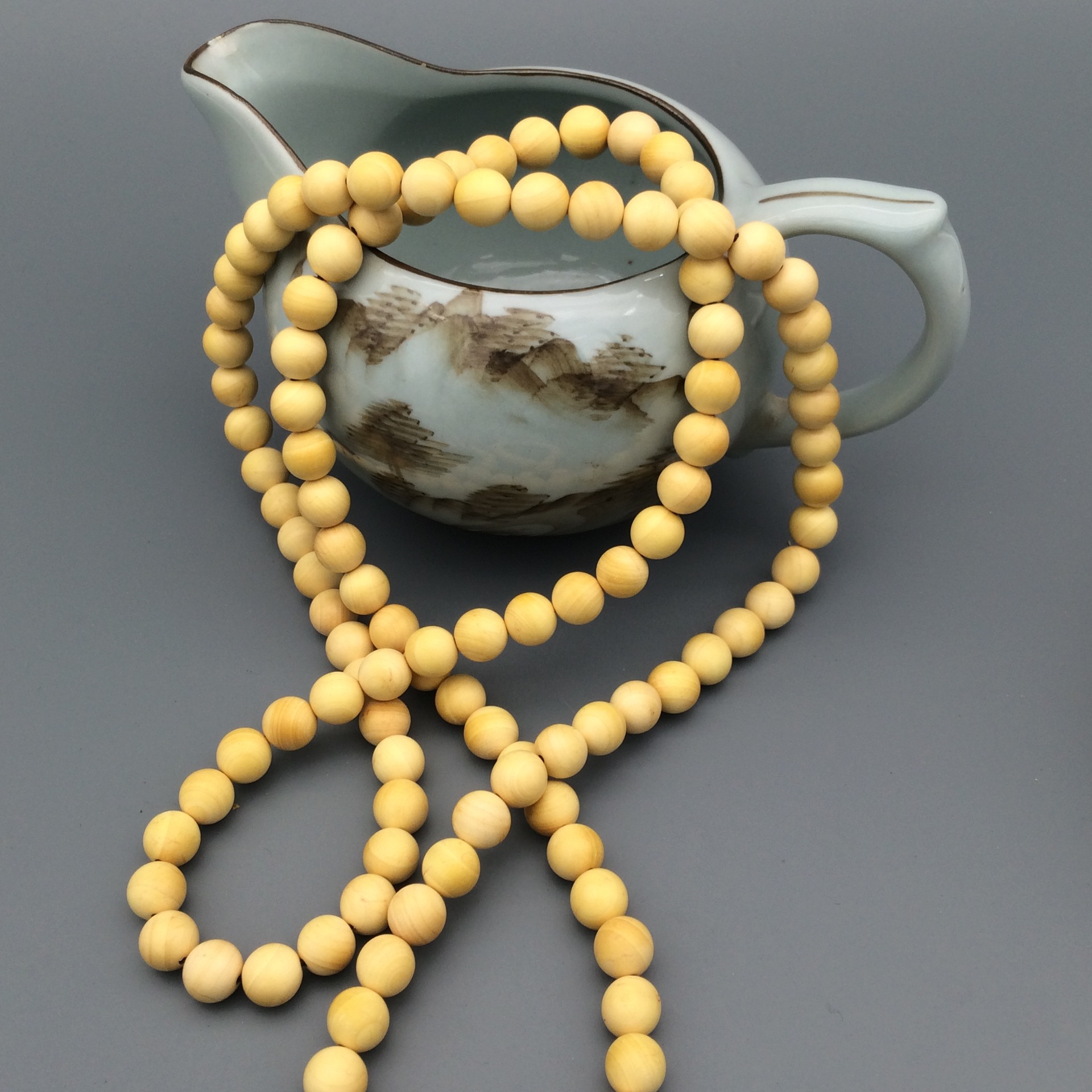 天然小叶黄杨木手串108颗木质佛珠手链小孔精品地摊货源厂家直销