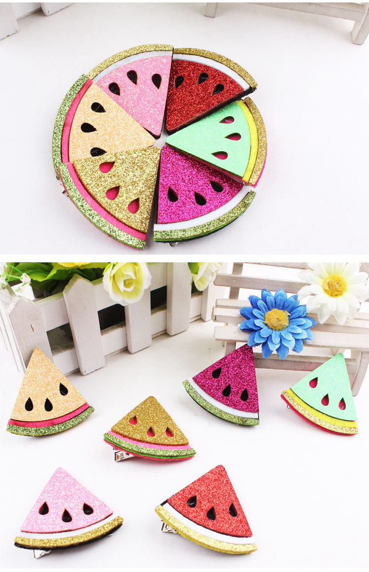 韩国儿童水果发饰 西瓜发夹 边夹 头饰地摊热销 女童卡 厂家批发