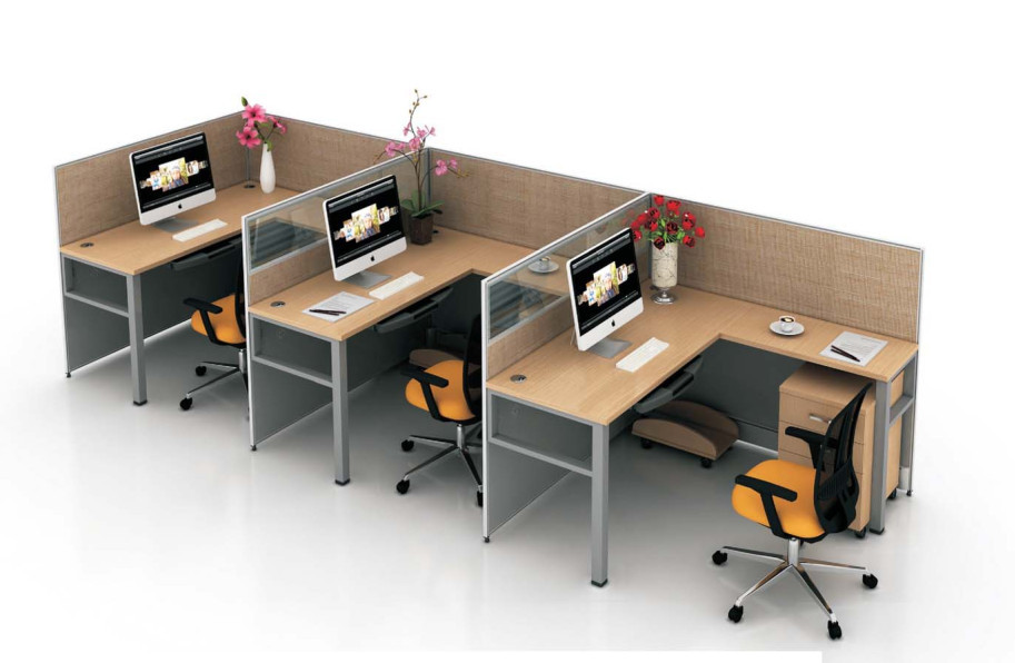 厂家特价时尚三人位组合屏风办公桌职员电脑桌椅定制板式办公家具