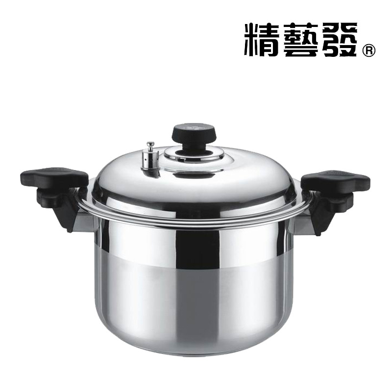 精艺发厂家直销不锈钢低压锅 加厚压力锅 高档复底安全厨房用品