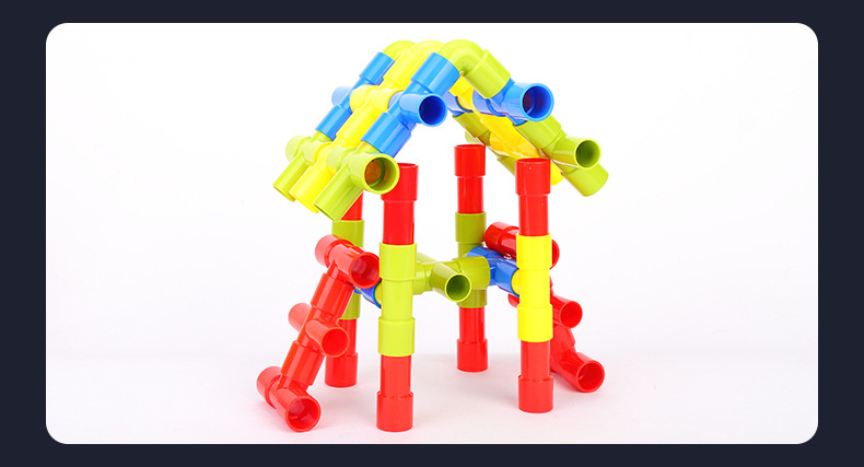 管道喇叭车积木玩具 幼儿园水管早教益智拼插管玩具