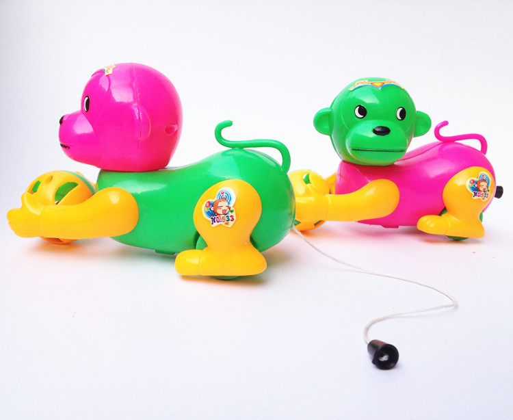 拉线猴子抱铃 拉线玩具批发 2元店玩具批发