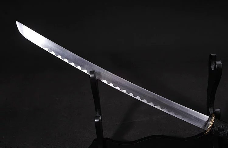 龙泉刀剑 加厚型黑色刻龙武士刀剑日本刀 东洋刀剑亚光套刀未开刃