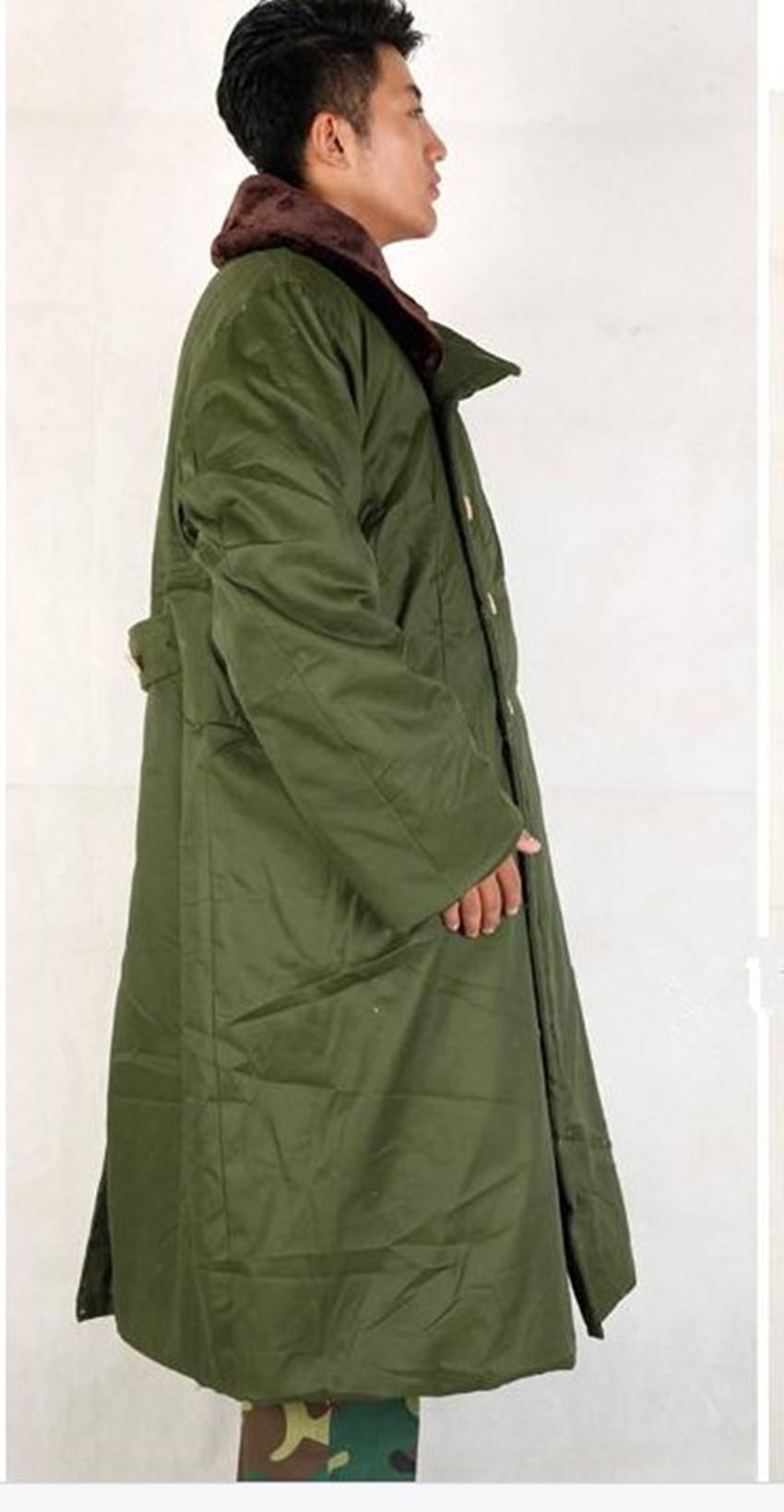 批发军大衣保安大衣防寒服冬季男加厚加大保暖军绿大衣冬季工作服