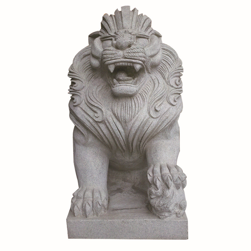 厂家生产 花岗岩仿真动物雕塑 精美花岗岩南狮 石狮雕塑
