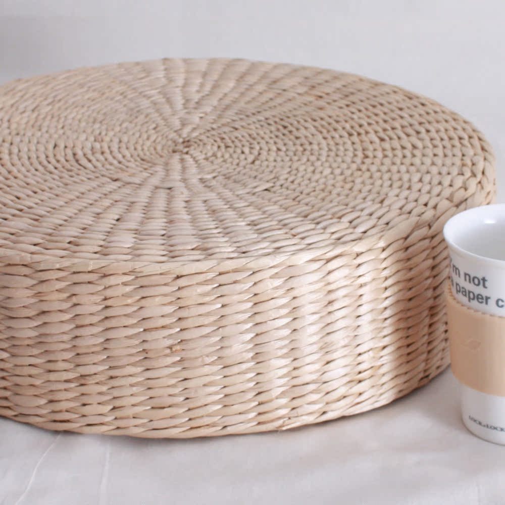 草编蒲团 手工草编坐垫蒲团 草编榻榻米圆墩蒲团60cm