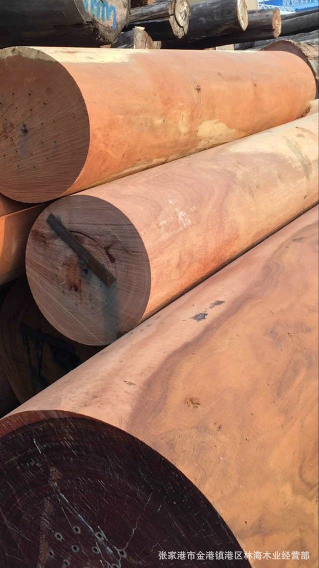 批发 进口非洲红铁木 大径红铁木圆柱 红铁木原木 各规格