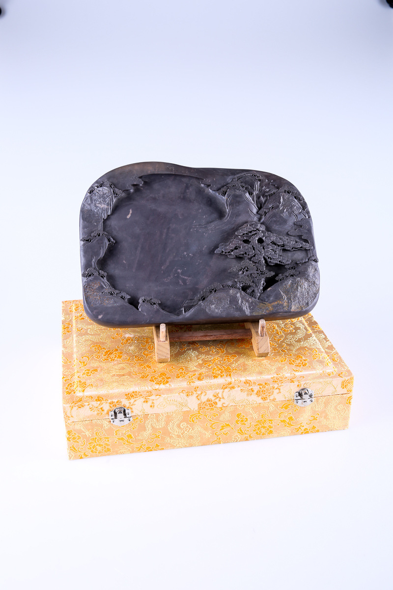 肇庆端州精品砚台 文房四宝端砚 老坑砚石 玫瑰紫青花 大师之作