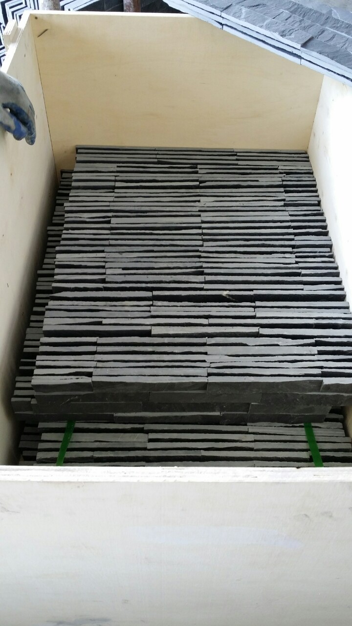 板岩文化石墙石瓦板地埔石路沿石石材别墅外墙电视机背景