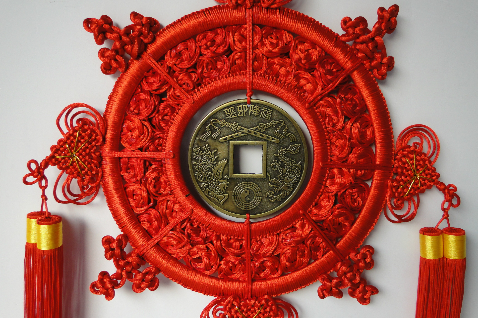 厂家批发 中国结 大 铜钱挂件 镇宅 招财 辟邪 中国特色.