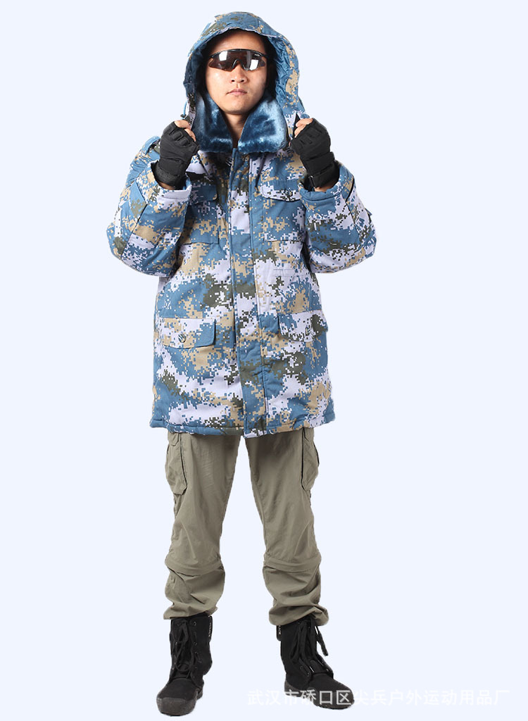 批发07海洋数码迷彩作训大衣 海洋迷彩防寒服 136