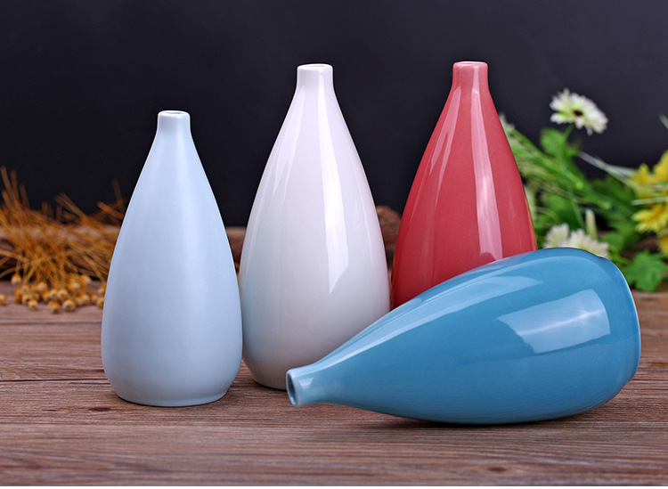 田园风工艺品 家居摆饰锥形花瓶纯手工陶瓷制品 厂家现货**