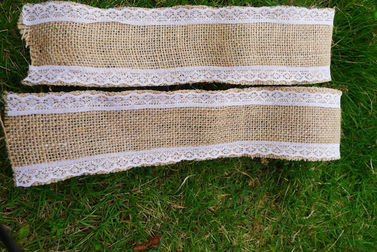 6cm麻布蕾丝花边手工织带 花瓶装饰带鲜花包装材料双边白色蕾丝