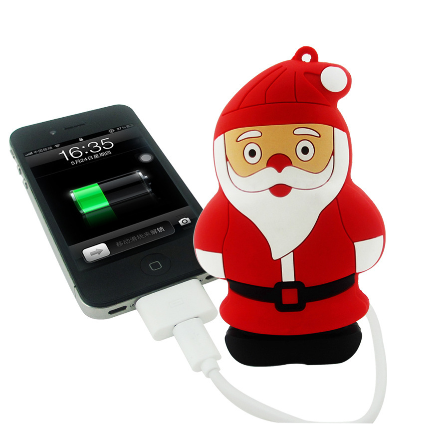 pvc软胶4000mah移动电源卡通公仔圣诞老人充电宝厂家直销
