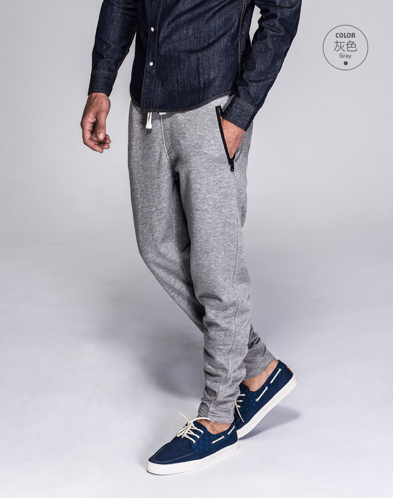 2016秋季新款 高端定制系绳休闲裤 男