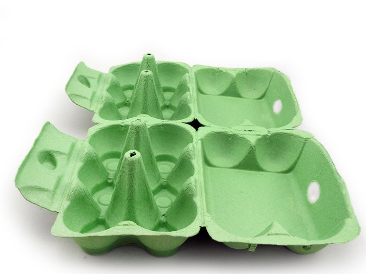 厂家货源12枚装绿色纸浆鸡蛋托环保6 6鸡蛋盒现货供应