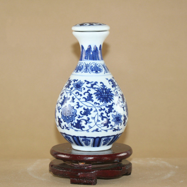 景德镇陶瓷酒坛青花1斤装酒瓶花瓶酒罐创意酒瓶酒具摆件瓷醉跨境