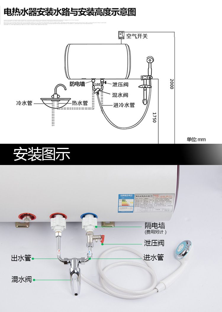电热水器明水管安装图图片