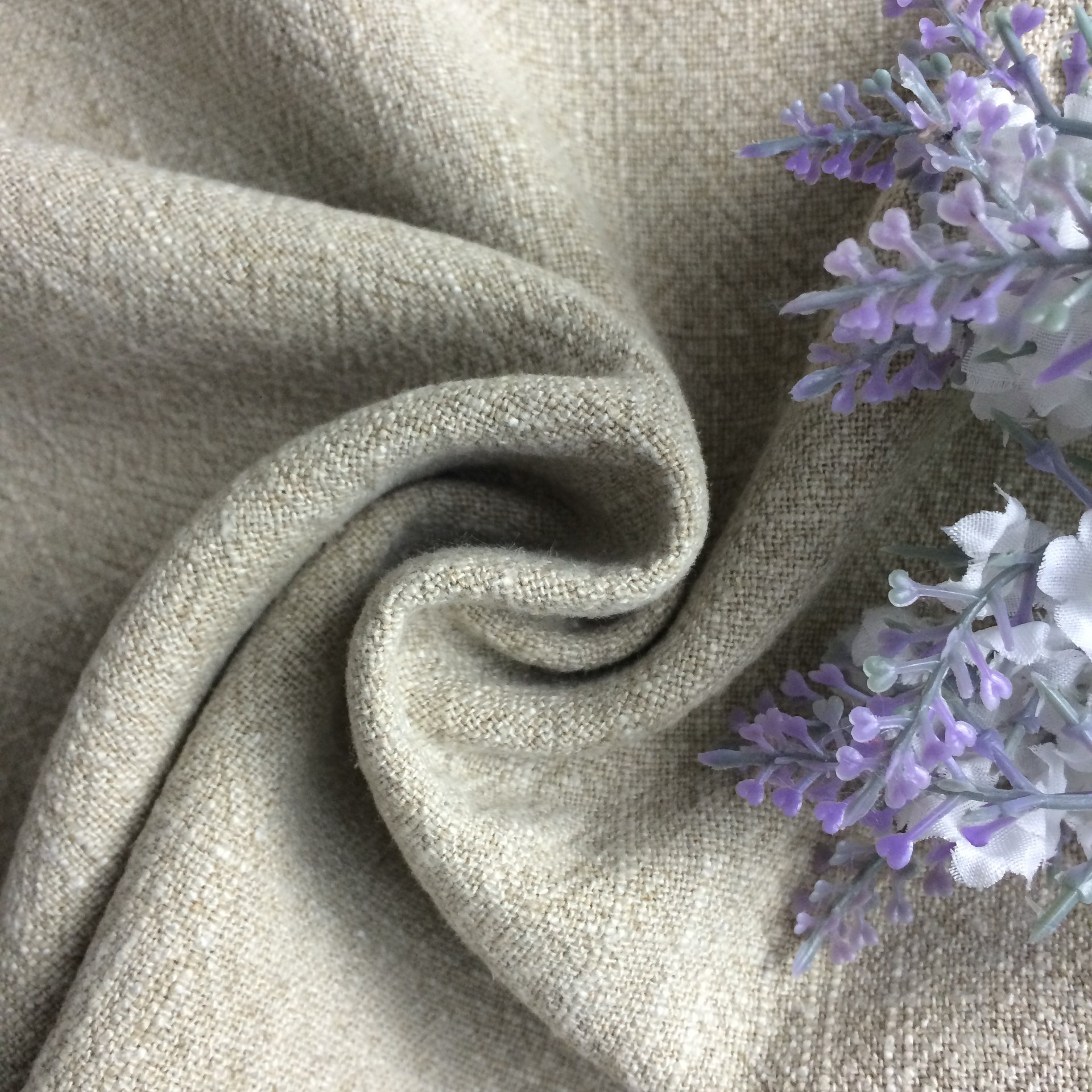 竹节亚麻棉加厚皱布料 纯亚麻面料 棉麻混纺交织竹节麻肌理绉.