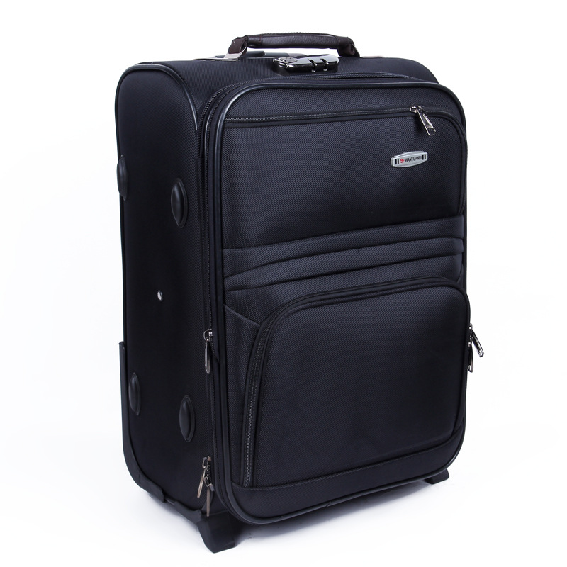 厂家批发黑色经典牛津布拉杆箱万向轮 简约时尚商务行李箱