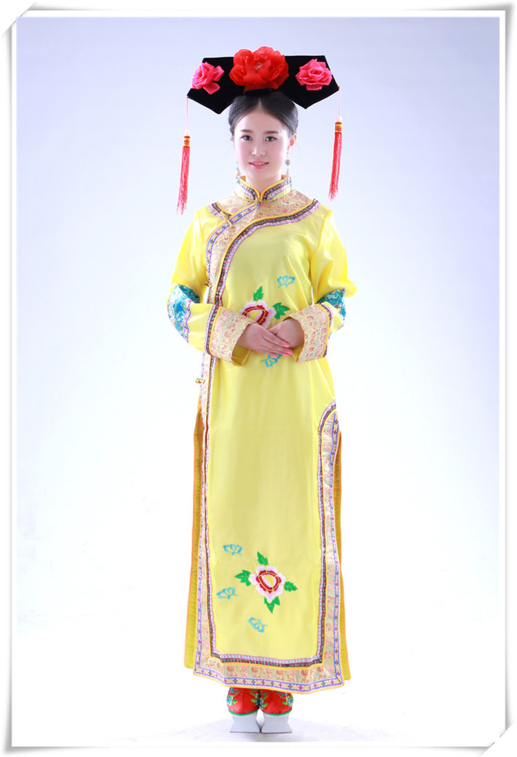 清朝郡主还珠格格演出服宋小宝大码反串满族妃子旗服影楼古装服饰