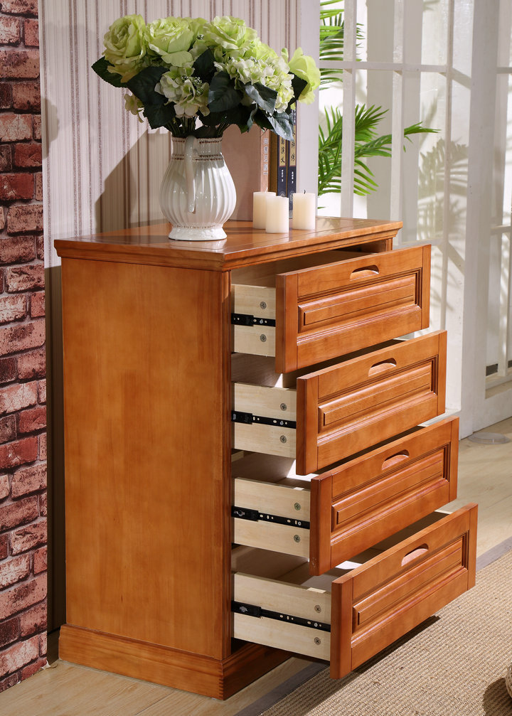 新款 木质斗柜 实木五斗柜组合橡木五斗橱 简约收纳储物柜抽屉柜