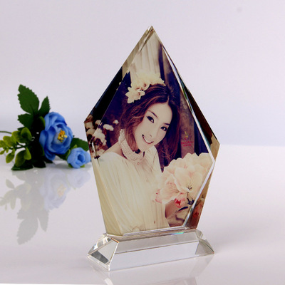 冰山水晶照片摆台diy相框同学聚会纪念品公司年会女友生日小礼物