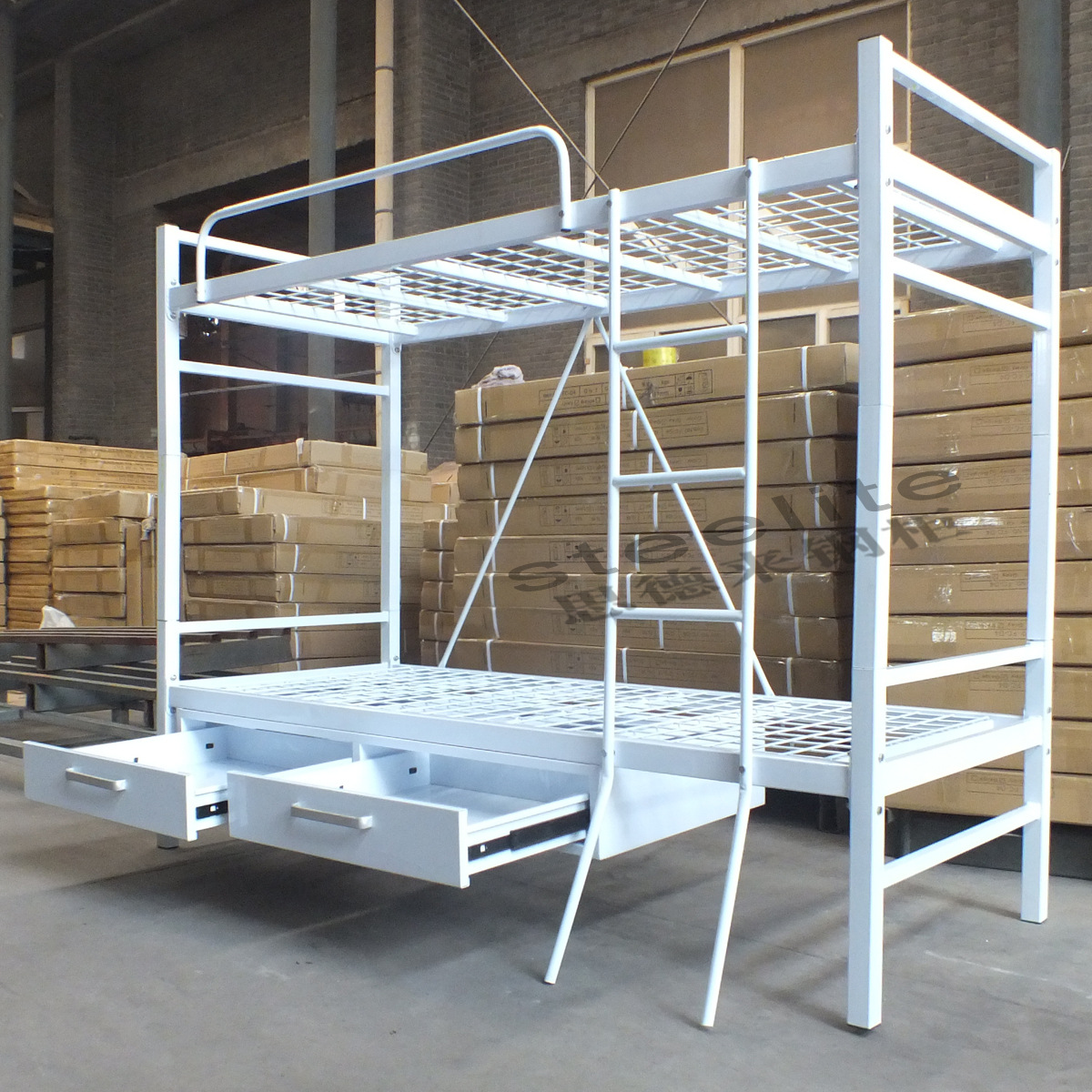 厂家直销 钢制连体公寓学生床上下铺 员工宿舍床