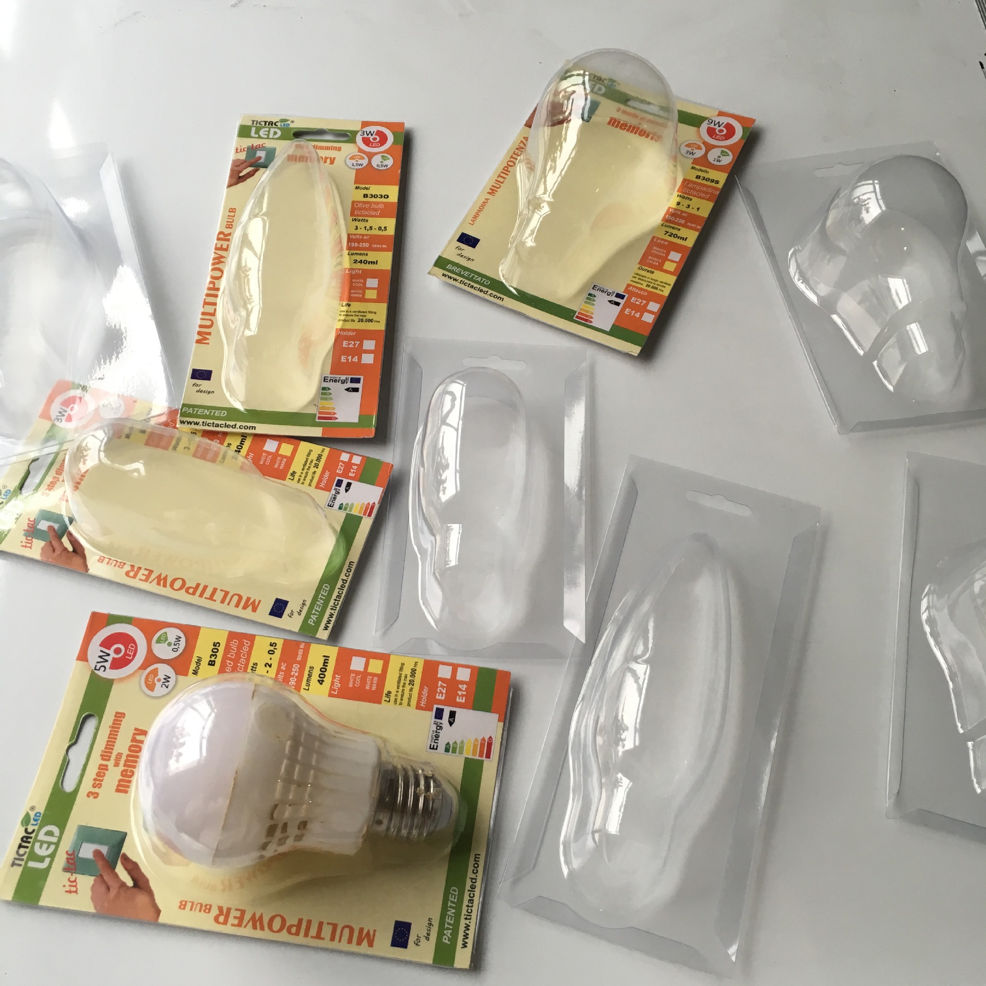 11灯泡三折边插卡吸塑盒 吸塑包装 泡壳 pvc包装盒台州温岭厂家