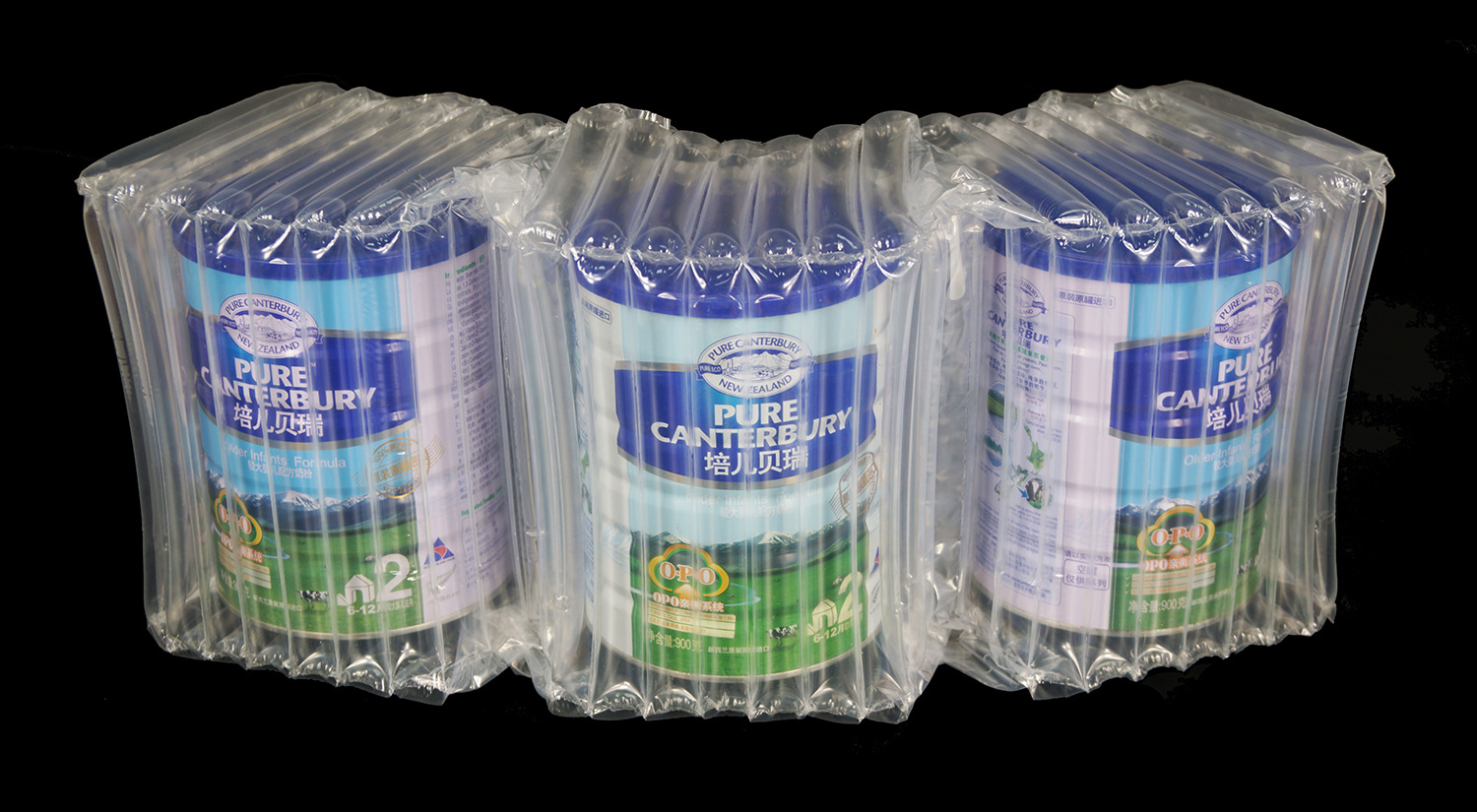 缓冲包装厂家批发 l形奶粉防震充气袋 环保奶粉气柱包装 定