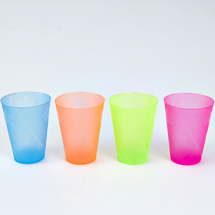 厂家新款彩色透明塑料杯可印logo广告杯 创意促销杯