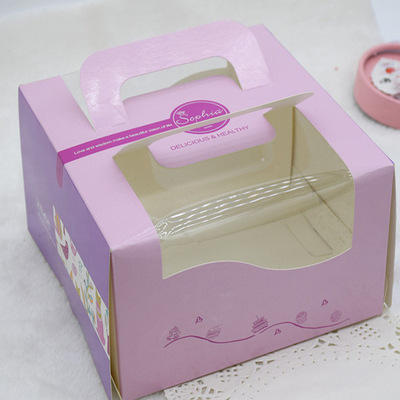 厂家供应 手提折叠牛皮纸蛋糕盒 可定制生日蛋糕盒 可定制蛋糕盒
