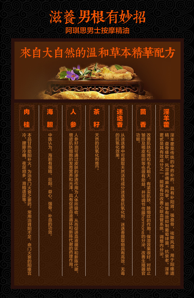 阿琪思男士阴茎增大精油30ml增粗增长私处按摩液jj锻炼