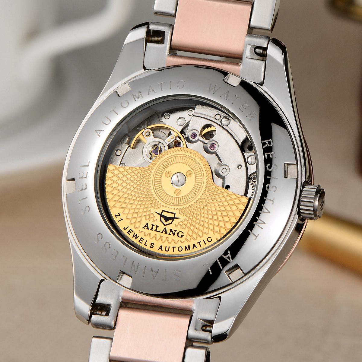 艾浪手表男士全自动机械表日历男表商务防水腕表名表批发