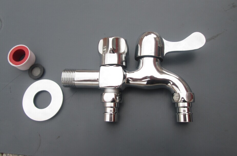 铜芯双用洗衣机水龙头三通水龙头厨房水槽龙头入墙拖把池龙头