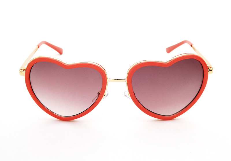 接单定做个性桃心太阳镜外贸爆款心形眼镜渐进色金属墨镜思棽眼镜