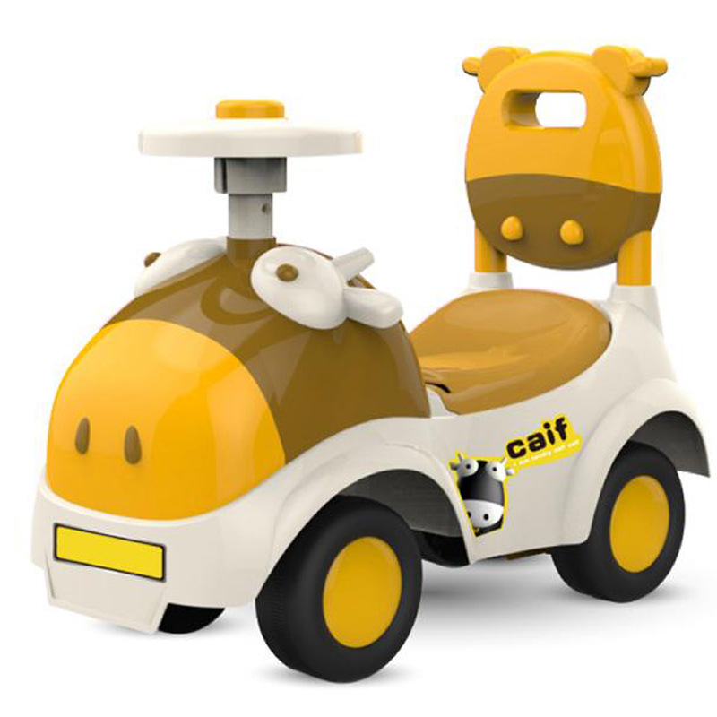 供应sm267219 牛牛滑行车童车带气囊方向盘 儿童卡通q版学步车