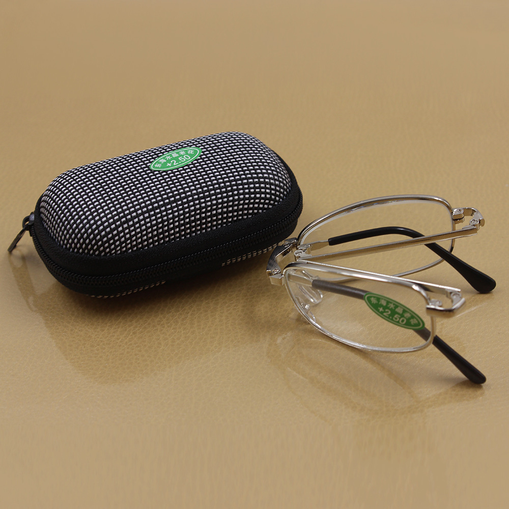 黄铜架折叠玻璃片 折叠老花镜 可穿皮带 携带超方便型 06款