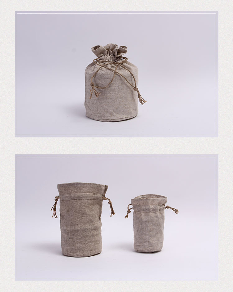 大号棉麻普洱茶袋 亚麻茶叶包装布袋收纳储藏手提七子饼古木茶语