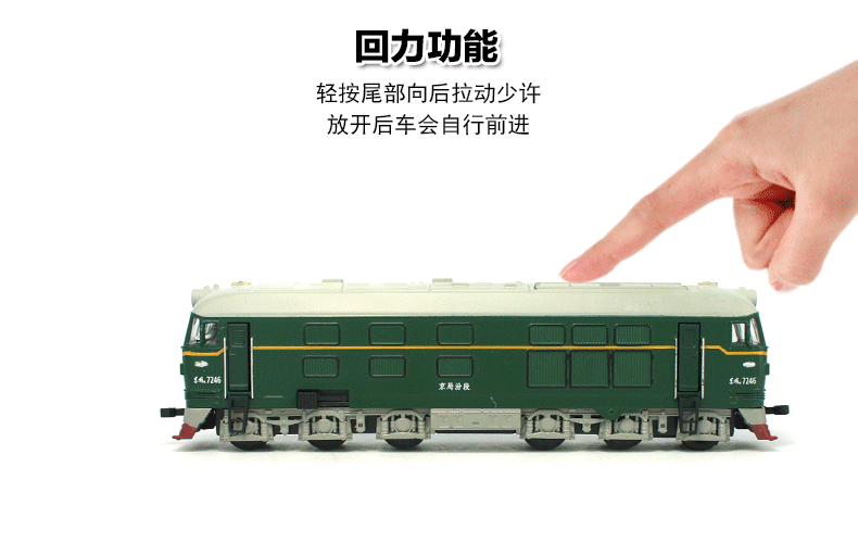 升辉东风火车头仿真合金模型声光回力古典绿皮火车模型儿童玩具车