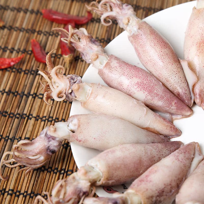 新鲜海鲜 熟冻鱿鱼仔糕鱿筒 冷冻食品满籽羔鱿 批发