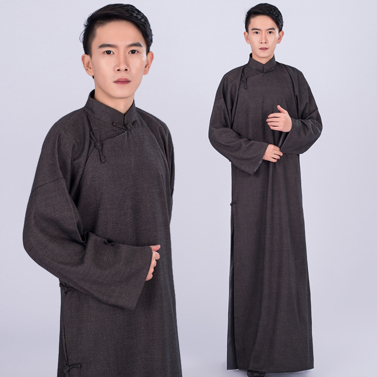 新款古装民国五四青年长衫先生相声服马褂男士演出服多款精品面料