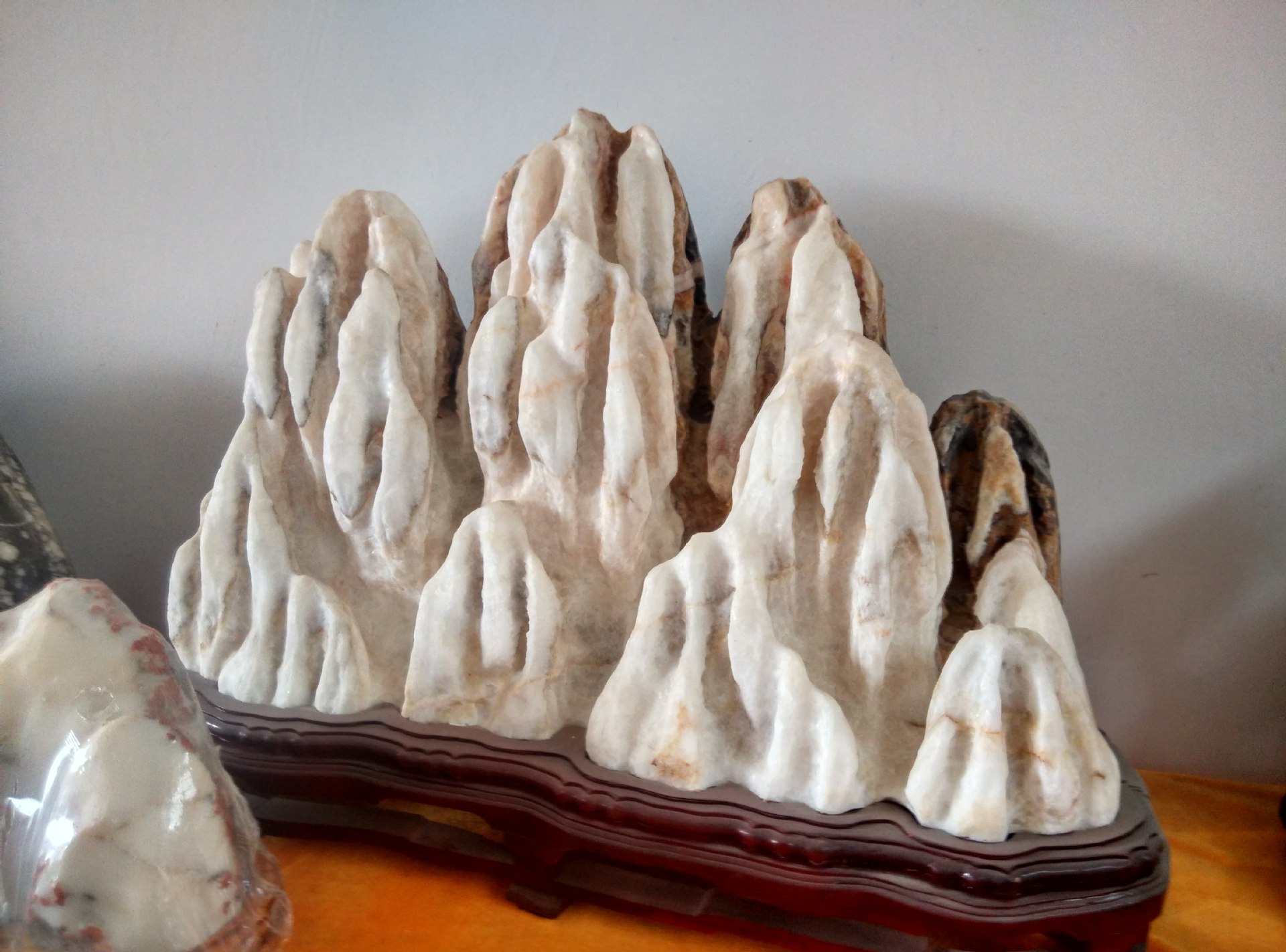 人造奇石白灵石茶盘 室内假山石 原色微景观石料工艺品