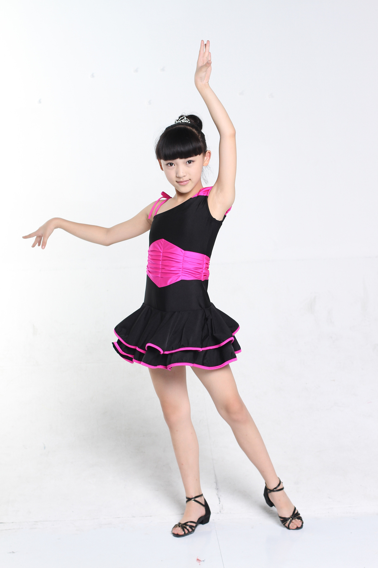 拉丁女厂家直销舞服装少儿纯棉弹力练功裙 -童表演服/舞蹈服