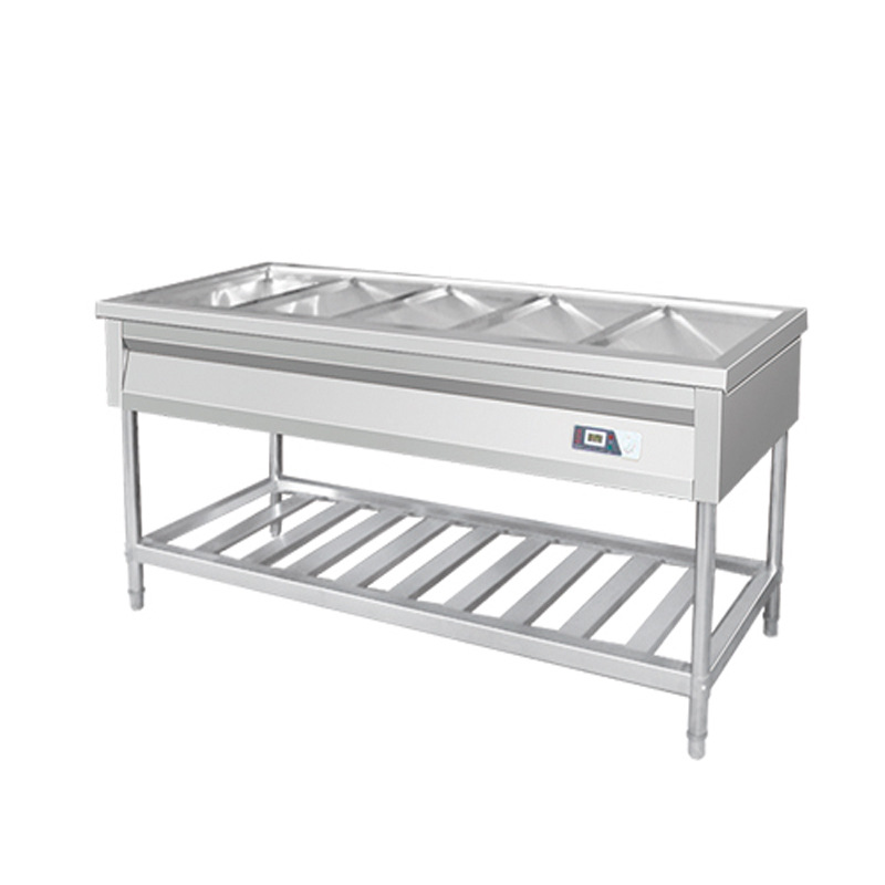 定做不锈钢三格保温柜 四格五格保温售饭台 多格食堂打菜台