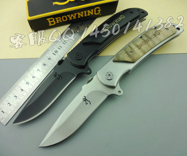 browning勃朗宁折刀 大号338折叠刀(钢本身/黑色) 户外野营刀具