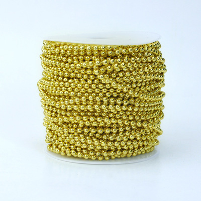 蓝泉饰品 直径4mm金色电镀棉线串珠40米卷装 圣诞珠链diy饰品配件